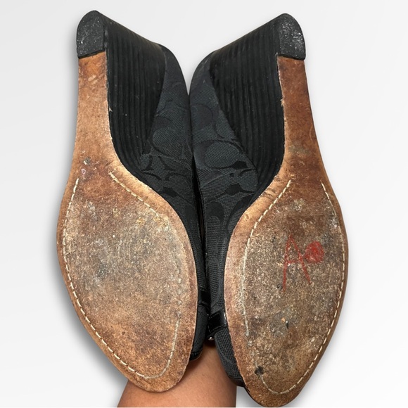 Coach Monogram Peep Toe Wedges - Picture 3 of 4